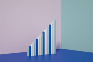 3d rendering of Abstract line chart finance background.